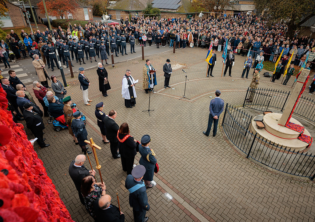 RAF Brize Norton personnel joined with local residents at the Carterton memorial